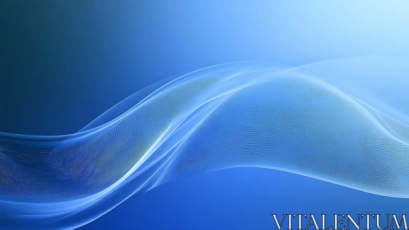 Ethereal blue wave forms drift across luminous gradient.