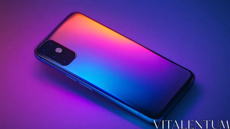 Gradient-Rendered Smartphone: Neon Cyberpunk Aesthetic Display.