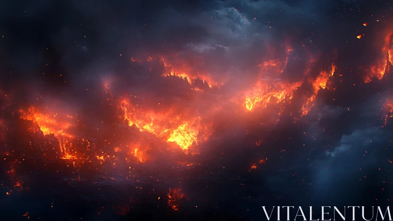 Celestial Fire Formation Against Starfield Backdrop.