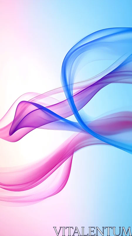 Curved translucent color ribbons on pastel gradient background.