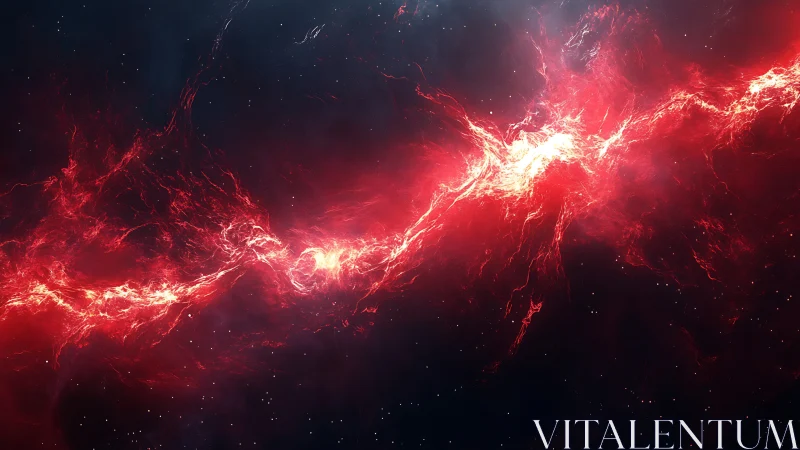 Streaking stellar wildfire rips a molten river across void