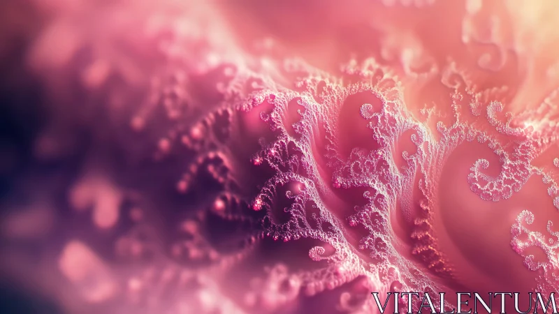 Radiant pink fractal waves in soft luminous bloom.