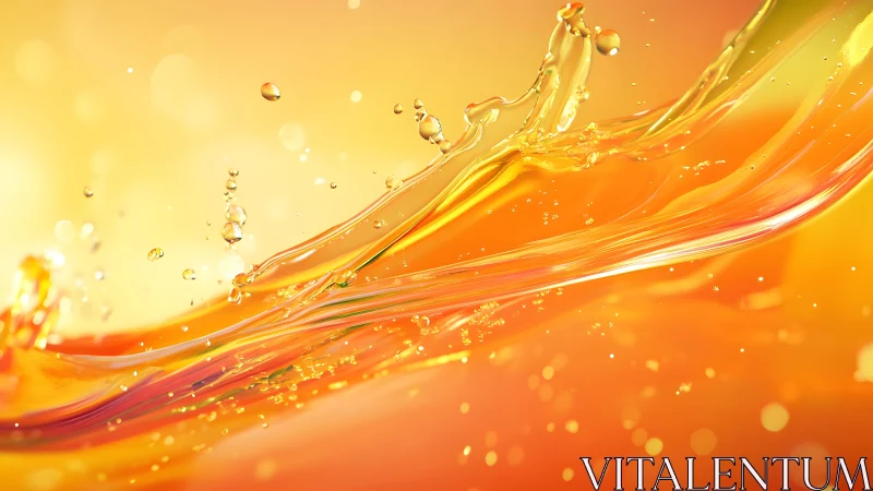 Vibrant orange and yellow liquid splash in dynamic abstract style.
