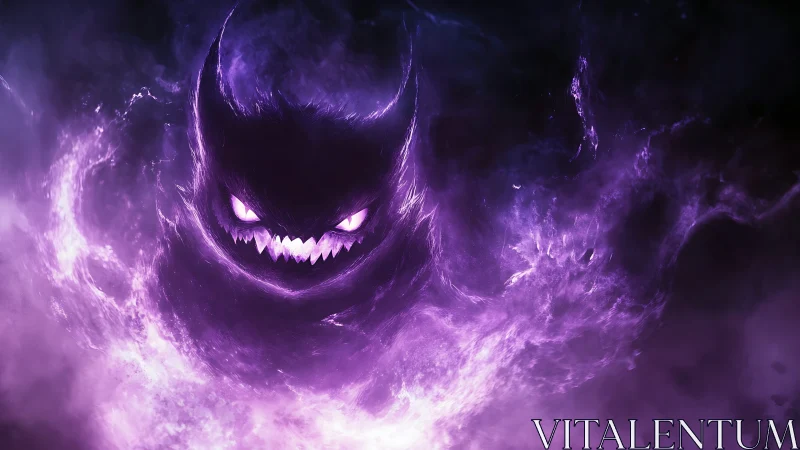 Violet ghost entity emerges from swirling spectral smoke.