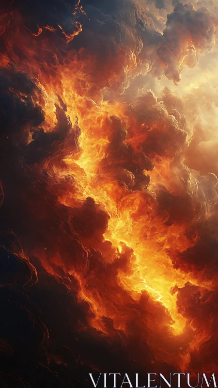 Inferno Cloud Formation. Firestorm Sky Phenomenon.