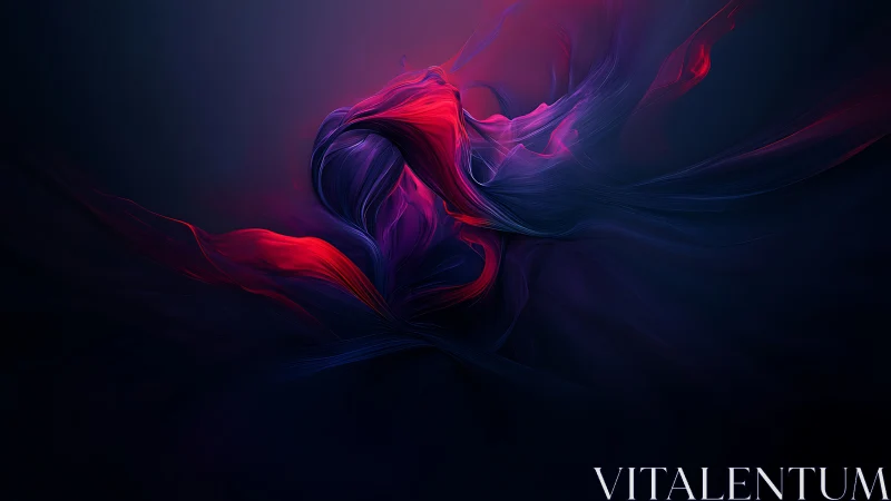 Abstract flowing light forms in red, magenta and violet tones.