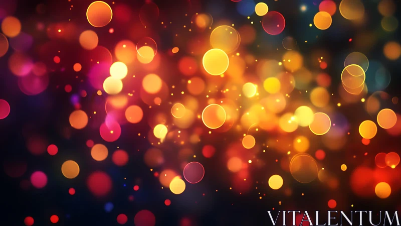 Vibrant Bokeh Light Abstract With Warm Colorful Glowing Orbs.