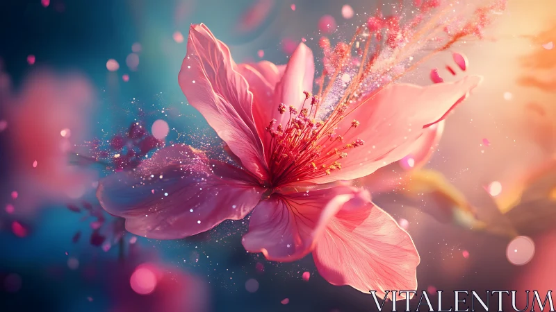 Digital Bloom Bursting with Luminous Particles and Color