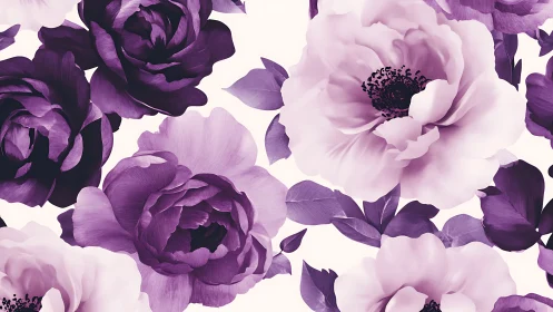 Luxe Purple Floral Composition with Gradient Botanical Elements.