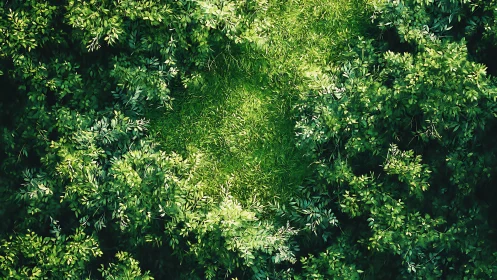 Verdant Canopy Symphony: Layered Foliage Ignites in Emerald Light.