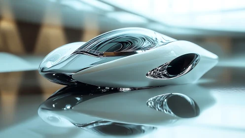 Hydrodynamic 3D Rendered Mouse Featuring Fluid-Reflective Biomorphic Surface Design