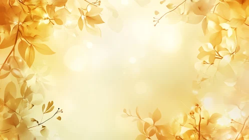 Golden floral border background with soft glowing light.