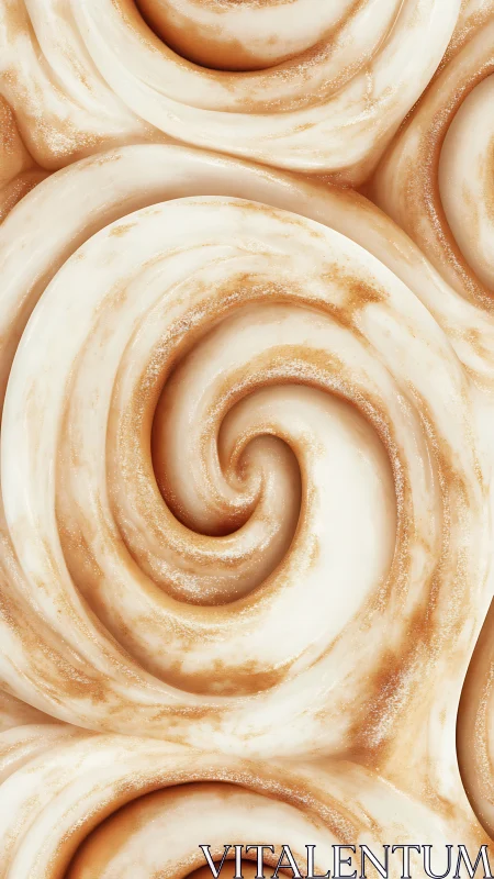 Swirls of warm cinnamon icing inviting cozy sweet cravings.