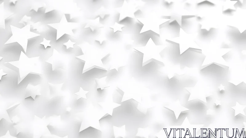 White Paper Stars Pattern Background in Minimalist 3D Style.