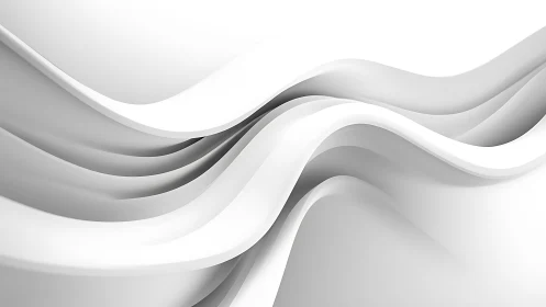 White flowing 3D ribbons create layered abstract wave field