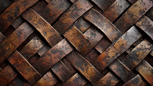 Woven Rusty Metal Texture with Industrial and Rustic Style.