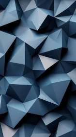 Low-poly faceted blue geometric relief with angular shading