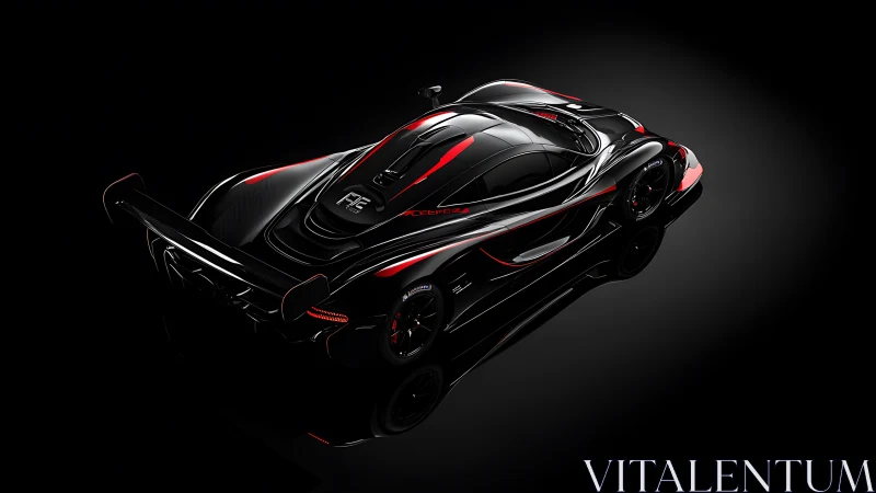 High-gloss hypercar render showcases aerodynamic rear profile