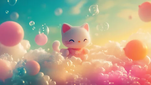 Anthropomorphic Feline Character Rendered in Cloud Environment with Bokeh Spherical Geometry