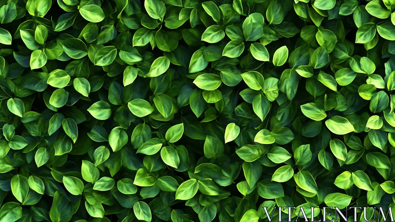 Lush green foliage wall showcases layered botanical texture.