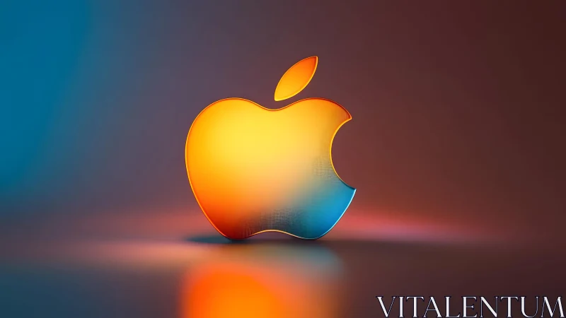 Vibrant Apple Logo in Modern Gradient 3D Digital Art Style.