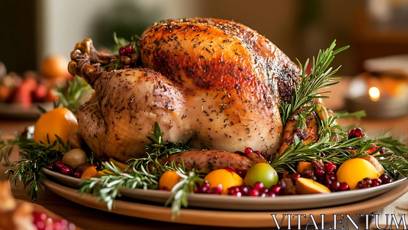 Golden Roasted Poultry: A Festive Table Centerpiece Garnish.