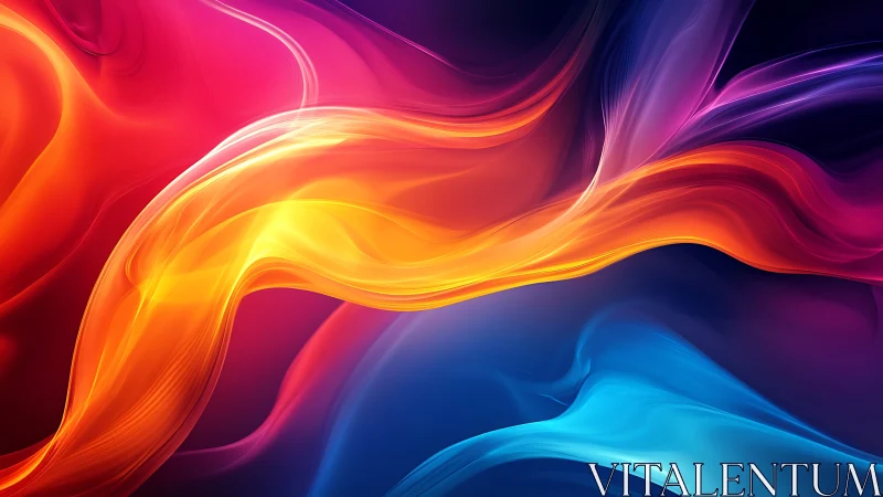 Color gradients form flowing abstract light wave ribbons