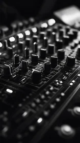 Midnight studio mixer waits quietly for the next live set