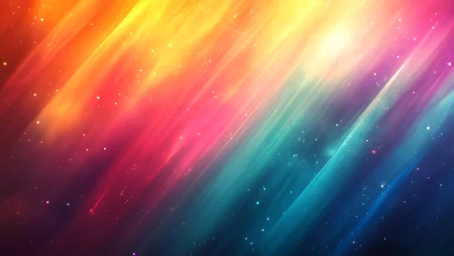 Prismatic diagonal aurora streaks traverse a cosmic gradient