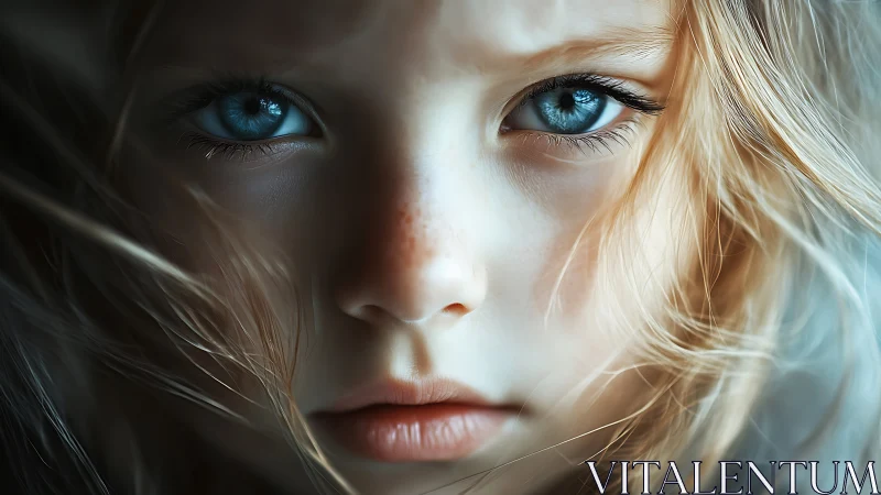 Luminous Blue Eyes: Hyperrealistic Portrait Study with Ethereal Light Modeling