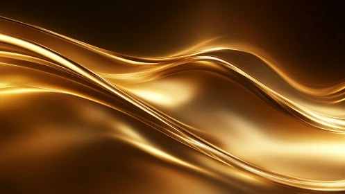 Golden metallic waves with fluid abstract light flow.