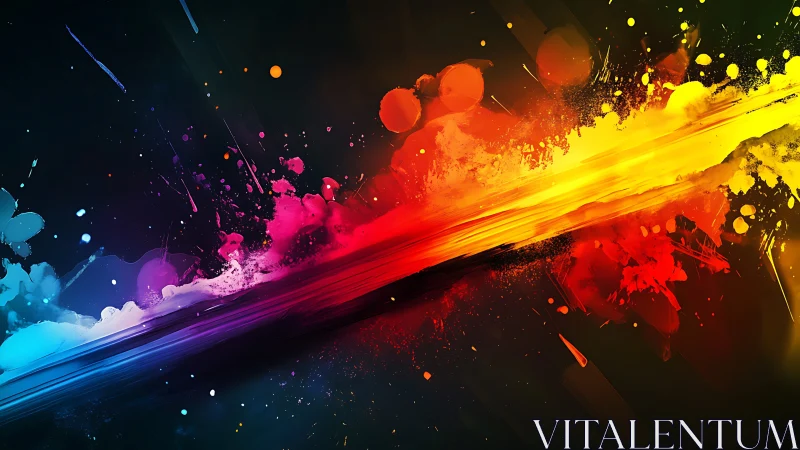 Diagonal spectral paint burst forms dynamic chromatic energy band