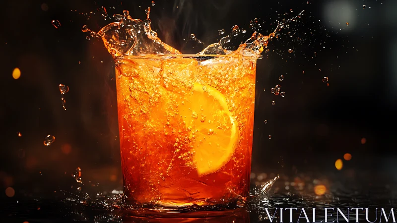 Carbonated Beverage Splash in Motion