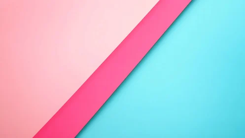 Playful pastel color blocks with bright pink diagonal stripe.