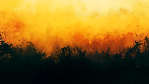 Abstract yellow and black gradient background with textured paint effect.