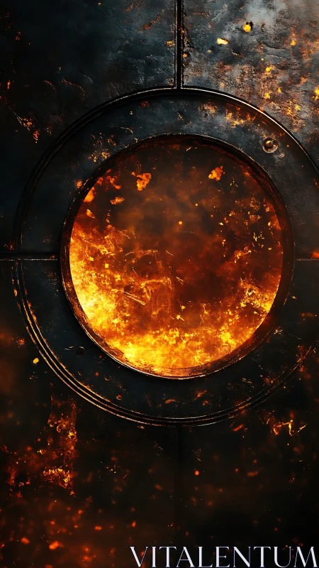 Molten Metal Cauldron Erupts with Incandescent Flames and Spattering Embers