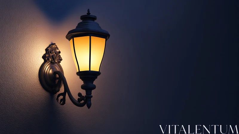 Gentle wall lantern casts a warm glow into the quiet night