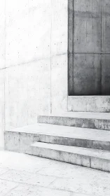 Minimalist cast-concrete staircase with monolithic planar walls