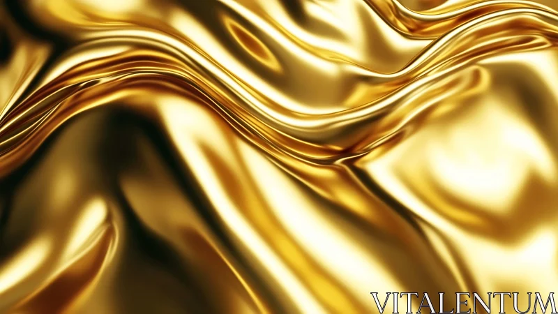 Liquid gold folds ripple in a luxurious abstract closeup scene