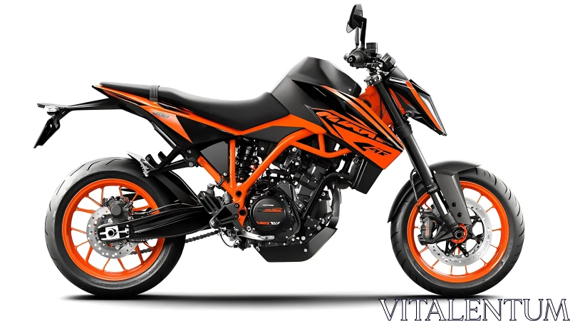 Aggressive orange street motorcycle showcases sporty naked styling.