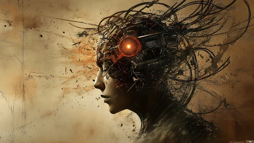 Cybernetic profile shows human-machine mind convergence in chaos.
