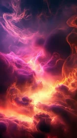 Nebula storms ignite a molten aurora in swirling void