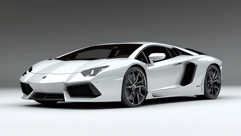 Low-angle studio render of white angular supercar chassis.