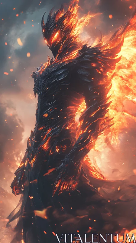 Infernal armored entity rendered in dynamic molten detail