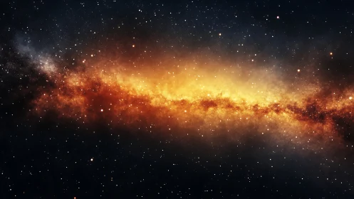 Bright galactic band of stars and dust across dark space.