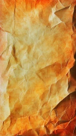 Textured orange and beige crumpled paper background surface.