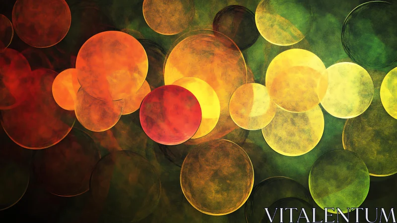 Vibrant abstract circles in warm yellow and orange tones, digital art.