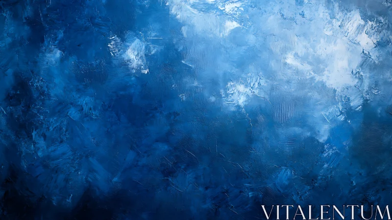 Deep blue textured abstract drifts into luminous serenity