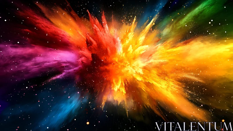 Chromatic particulate supernova burst in deep spatial field.