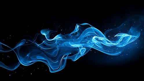 Celestial blue currents weave luminous rivers through night.